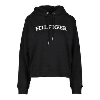 Tommy Hilfiger Felpa - Dames - Hoodies - Zwart - XS - Katoen - Hoodies & sweatvesten