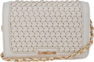 Bebe Katriel Woven Crossbody Bag in Cream at Nordstrom Rack