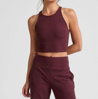 Beyond Yoga Spacedye Refocus Cropped Tank In Burgundy