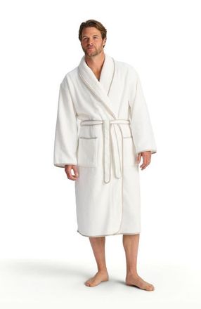 Christy Boundary Piped Edge Luxury Robe in Grey at Nordstrom, Size X-Large