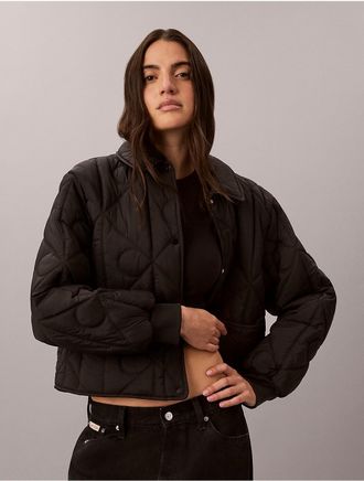 Calvin Klein Jeans Calvin Klein Womens Emblem Logo Nylon Quilted Liner Jacket - Black - XL