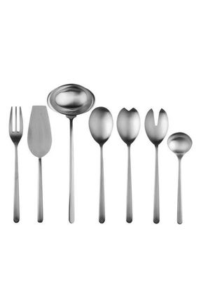 Mepra Linea Ice 7-Piece Serving Set in Stainless Steel at Nordstrom