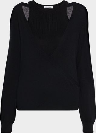 Veronica Beard Lolasee Layered Knit Top