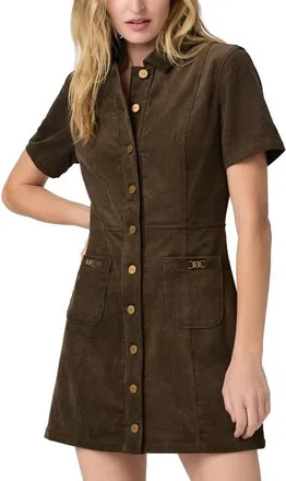 Paige Clementine Corduroy Minidress in Fern at Nordstrom, Size 10