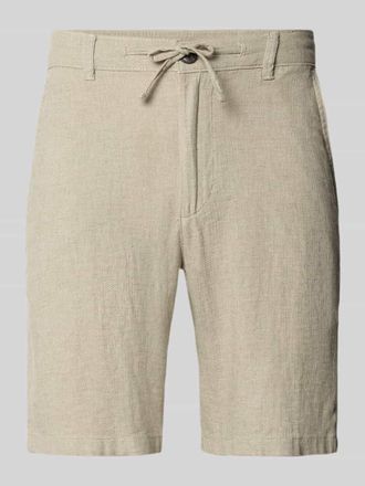 Selected Regular Fit Chinoshorts aus Baumwoll-Leinen-Mix Modell BRODY in Oliv, Gr&ouml;&szlig;e XXL
