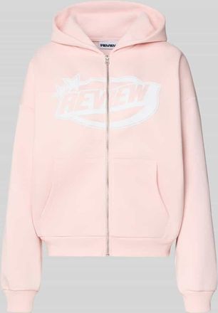 Review Sweatjacke mit Logo und Känguru-Tasche in Rose, Größe XL