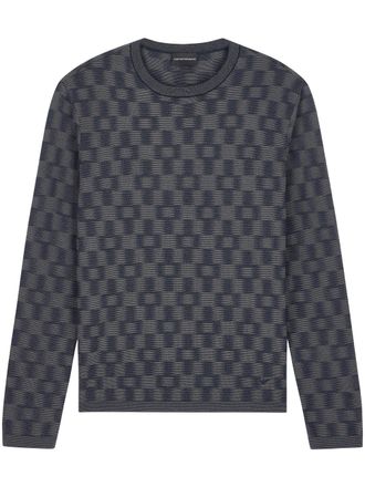 Emporio Armani Textured Cropped Crewneck Sweater