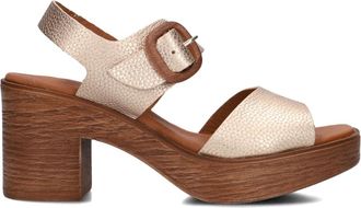 Stefano Lauran Metallic Sandalen voor Zomerse Wandelingen - Dames - Sandalen met hakken - Roze - 38 EU - Leer - Schoenen