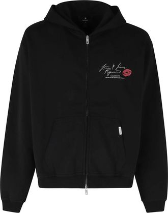 Represent Represent, Hoodies & sweatvesten, Heren, Zwart, S, Love and Kisses Rits Hoodie