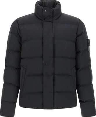 Stone Island Gewatteerd jack met capuchon - Zwart
