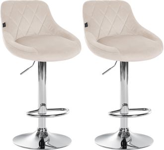 Clp Clp - Set De 2 Taburetes Lazio En Terciopelo Crema Cromado