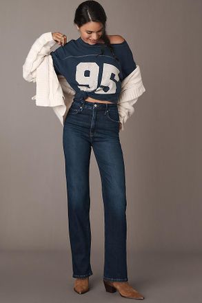 Good American Soft Tech Good True High-Rise Straight-Leg Jeans