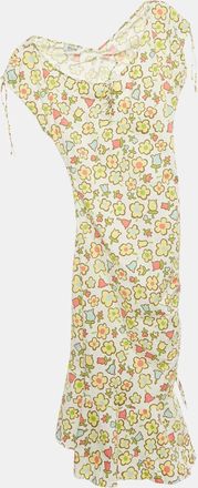 Moschino Cheap And Chic Multicolor Floral Print Cotton Short Dress
