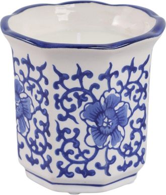Sagebrook Home 4in 6oz Fluted Chinoiserie Candle