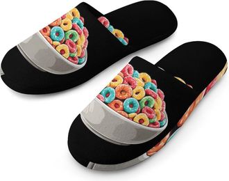 Generic Bowl Filled Cereals Loops Mens House Slippers Slip Indoor Slipper On Shoes Warm Outdoor