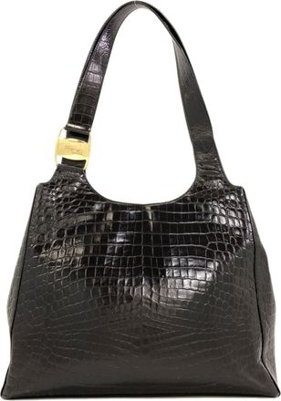 Ferragamo Black Leather Tote Bag (Pre-Owned)
