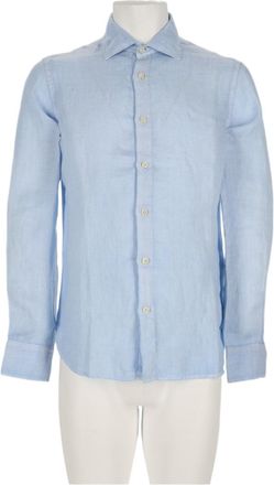 120% Lino Light Blue Relaxed Fit Linen Shirt