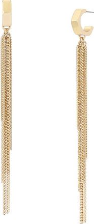 AllSaints Hex Multichain Drop Earrings in Pearl/Vintage Gold at Nordstrom
