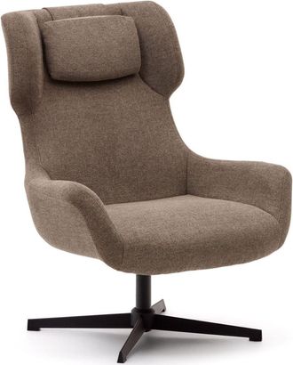 K Home Drehbarer Design Sessel Zalini Chenille Taupe