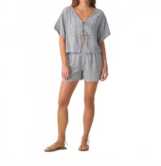 Rylee + Cru Juniper Set In Marine Gingham