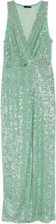 Hanita Kleedjes, Dames, Groen, S, Pailletten, Abito Lungo Menta Paillettes
