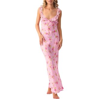 PQ Swim Beth Floral Cover-Up Maxi Dress in Rosebud at Nordstrom, Size X-Small