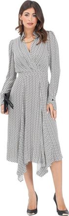 Elisabetta Franchi Georgette slim fit midi jurk - Dames - Casual kleedjes - Veelkleurig - S - Kleedjes