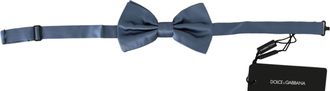 Dolce & Gabbana Blue 100% zijde verstelbare nekpapillon boog herenbindingen