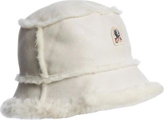 Parajumpers Mens Parajumpers Shearling Light Grey Bucket Hat - White