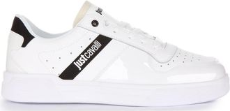 Just Cavalli Minimalistische Witte Sneakers Stijlvol Ontwerp - Heren - Sneakers - Wit - 45 EU - Leer - Schoenen