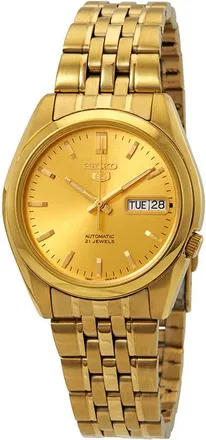 Seiko Series 5 Automatic Gold Dial Mens Watch SNK366