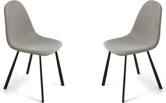 Capodarte Sedia cucina tessuto Grigio Chiaro - imbottito pamela 2 sedie