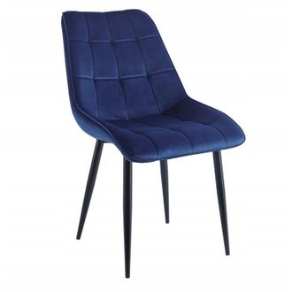 OEM Silla De Terciopelo Azul Acolchada Tapizada Furnitex Sala Comedor