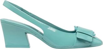 Ferragamo Womens Slingback Buckle Pumps In Blue