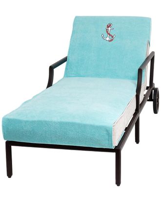 Linum Home Textiles Anchor Embroidered Chaise Lounge Cover