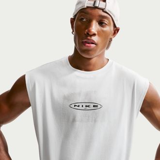 Nike Mens Loose Sleeveless Running T-Shirt in White | IR4496-107