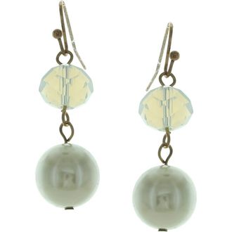 Olivia Welles Arlon Beaded Faux Pearl Drop Earrings in Gold /Cream at Nordstrom Rack