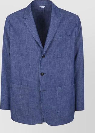 Boglioli denim jacket notch lapel chest and front pockets