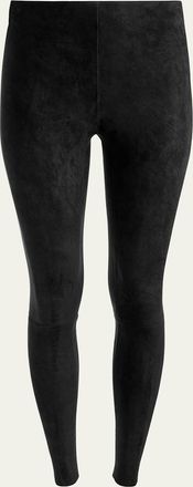 Alice & Olivia Lennox Mid-Rise Suede Leggings