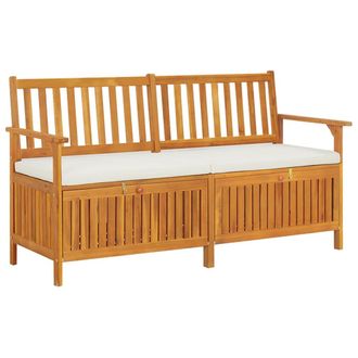 vidaXL Vidaxl - Cassapanca Con Cuscino 148 Cm In Legno Massello Di Acacia