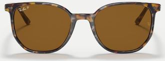Ray-Ban Elliot occhiali da sole squadrati polarizzati con lenti marroni in havana marrone grigio