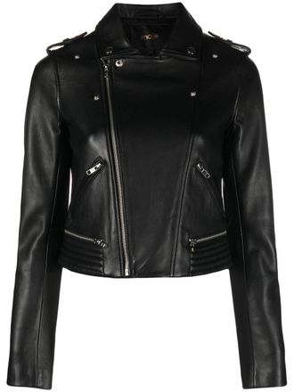 Maje leather biker jacket - Black