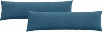 vidaXL Cojines De Sof&aacute; 2 Pcs Azul 145 X 40 Cm Tela De Pana Vidaxl