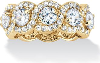 Palm Beach Jewelry 4.60 TCW CZ Gold-plated Silver Halo Eternity Ring