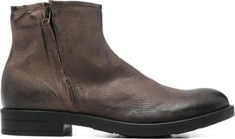 LEQARANT zip leather boots - Brown