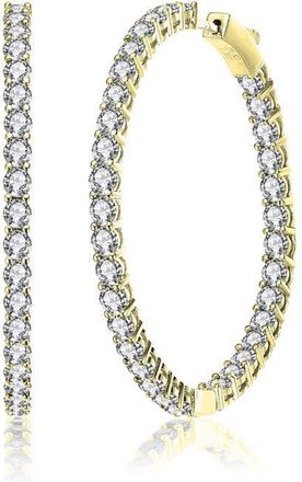 Rachel Glauber 14k Gold Plated Cubic Zirconia Hoop