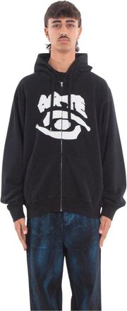 Arte Eye Front Print Zip Hoodie - Heren - Vesten met rits - Zwart - 2XL - Hoodies & sweatvesten