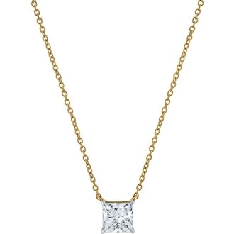 LuvMyJewelry Princess Charm 14K Gold Lab Grown Diamond Necklace - 1.50 ct in 14K Yellow Gold at Nordstrom
