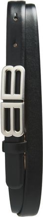 Balenciaga BB Bolero Leather Belt in 1000 Black at Nordstrom, Size 110