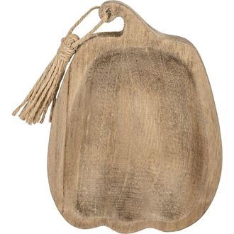 Foreside Home And Garden Pumpkin Trinket Dish Brown Wood & Jute at Nordstrom